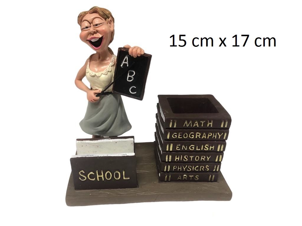 Polyester Öğretmen Tasarımlı Kalemlik Dekoratif Biblo