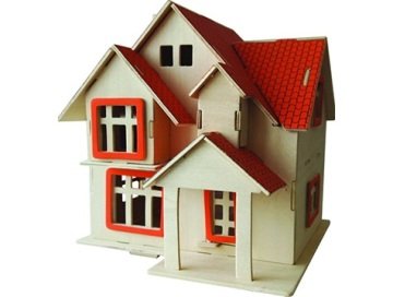 Ahşap 3D Puzzle Ev Maketi Maketi