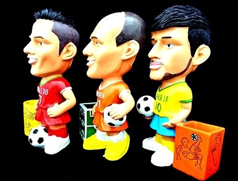 Dekoratif Futbolcu Kumbara Kalemlik (Büyük Boy)