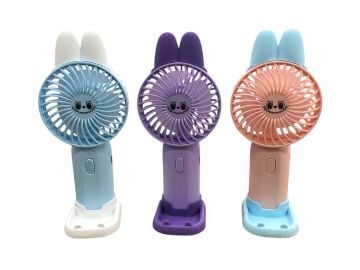 Usb Şarjlı Tavşan Kulaklı Masa Fanı El Fanı Vantilatör