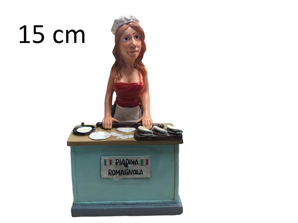 Polyester Dekoratif Pizzacı Kız Biblo (15 cm)