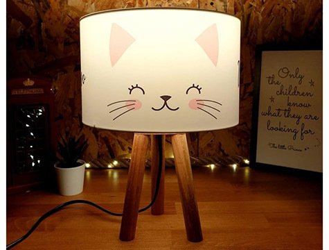Sevimli Kedi Tasarımlı Dekoratif Abajur