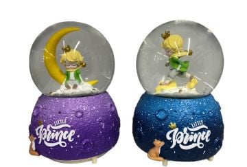 Işıklı Little Prince Kral Püskürtme Müzikli Cam Kar Küresi