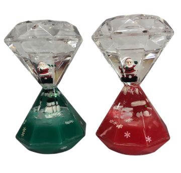 Sulu Mini Noel Baba Yılbaşı Hediye Jel Kum Saati (14 cm)