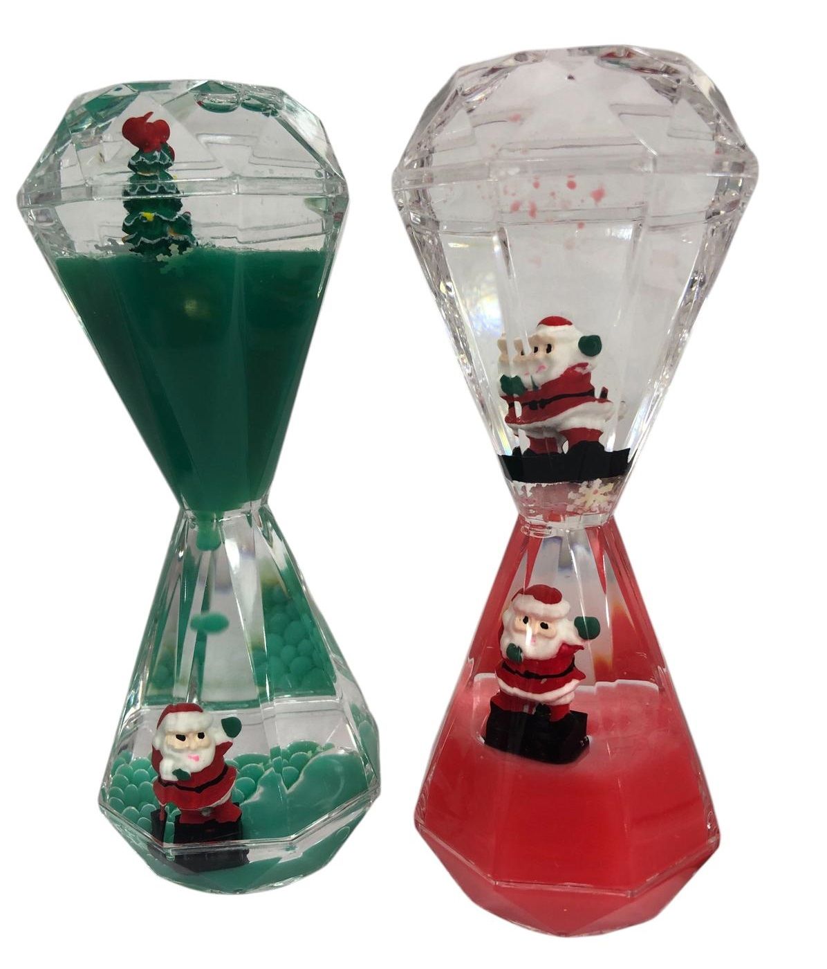 Sulu Mini Noel Baba Yılbaşı Temalı Hediye Jel Kum Saati (13 cm)