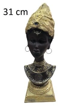 Dekoratif Polyester Afrikalı Kadın Biblosu (31 cm)
