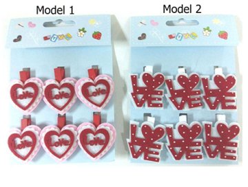 Mini Love Ahşap Mandal (72 Adet)