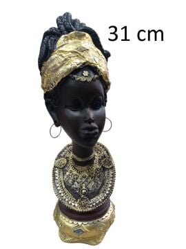 Polyester Afrikalı Kadın Tasarımlı Biblo (31 cm)