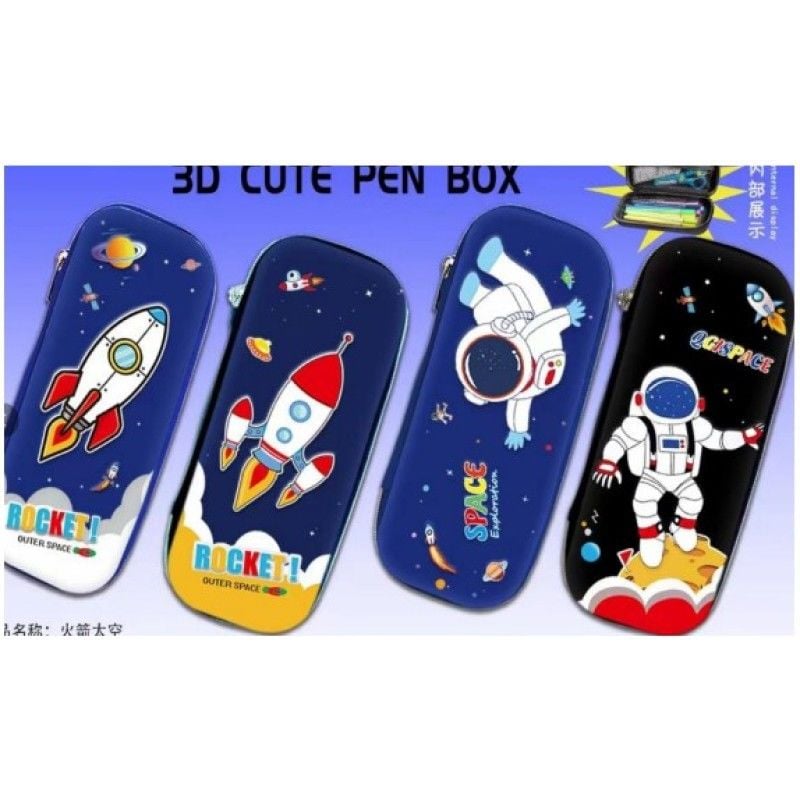 3D Figürlü Astronot Roket Kalem Kutusu