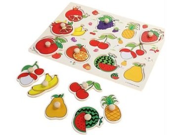 Ahşap Tutmalı Karşılaştırmalı Puzzle (Hayvan Meyve Rakam)
