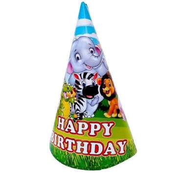 Safari Happy Birthday Tasarımlı Şapka 8'li