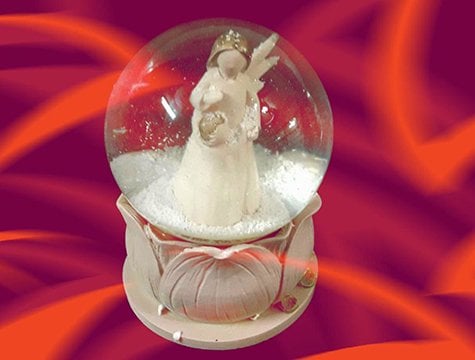 Melek Temalı Kurmalı Kar Küresi Müzik Kutusu