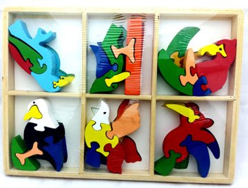 Ahşap Kuş Puzzle (6 Adet)