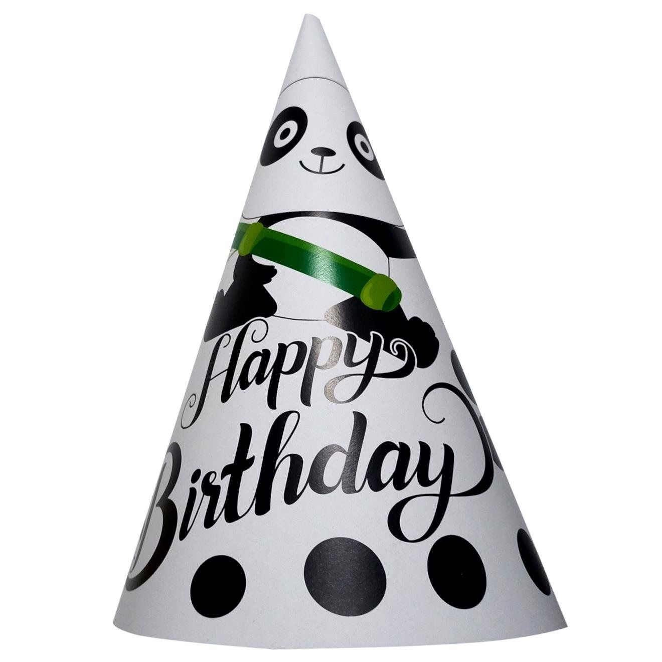 Panda Happy Birthday Tasarımlı Şapka 8'li