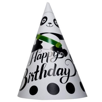 Panda Happy Birthday Tasarımlı Şapka 8'li
