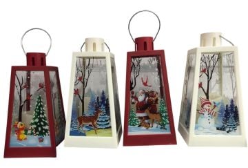 Yılbaşı Noel Baba Geyik Kardan Adam Işıklı Fener Biblosu