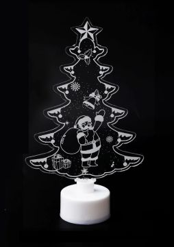 Dekoratif Işıklı Renk Değiştiren Çam Ağaçlı Noel Baba Biblosu