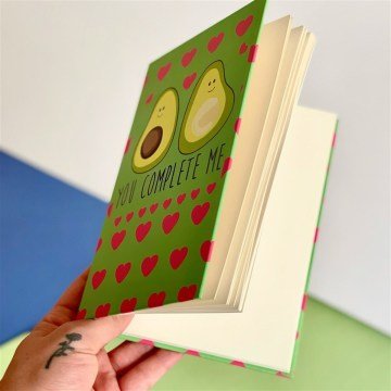 Avokado Tasarımlı Lastikli Defter
