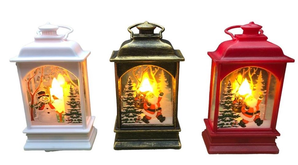 Dekoratif Işıklı Noel Baba Kardan Adam Yılbaşı Biblosu