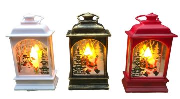 Dekoratif Işıklı Noel Baba Kardan Adam Yılbaşı Biblosu