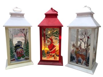Yılbaşı Işıklı Noel Baba Kardan Adam Geyik Fener Biblosu