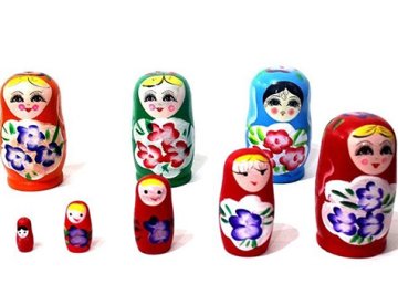 Dekoratif 5'li Ahşap Matruşka Bebek