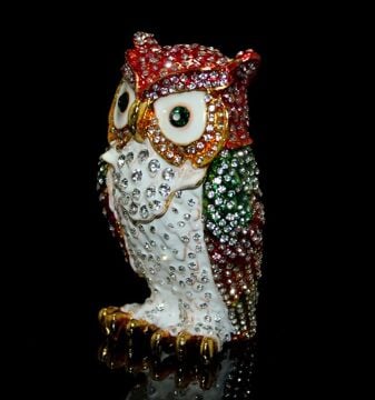 Dekoratif Swarovski Taşlı Tekli Baykuş Biblosu
