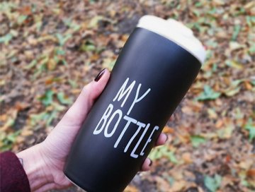 My Love - Bottle - Style Kapaklı Seramik Kupa Bardak