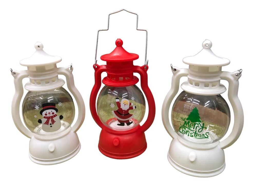 Dekoratif Işıklı Noel Baba Kardan Adam Çam Ağacı Yılbaşı Biblosu
