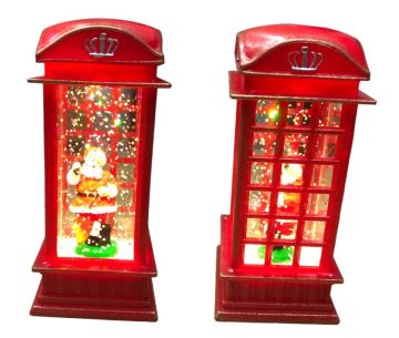 Dekoratif Işıklı Noel Baba Sulu Simli Yılbaşı Biblosu