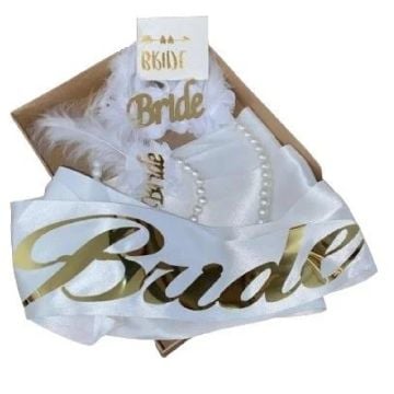 Bride Gold Taç Dövme Bileklik ve Kuşak Seti