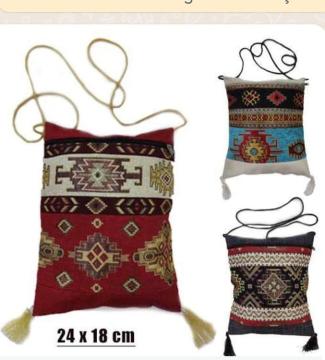 Otantik Kilim Desenli Çanta (18 cm x 24 cm)