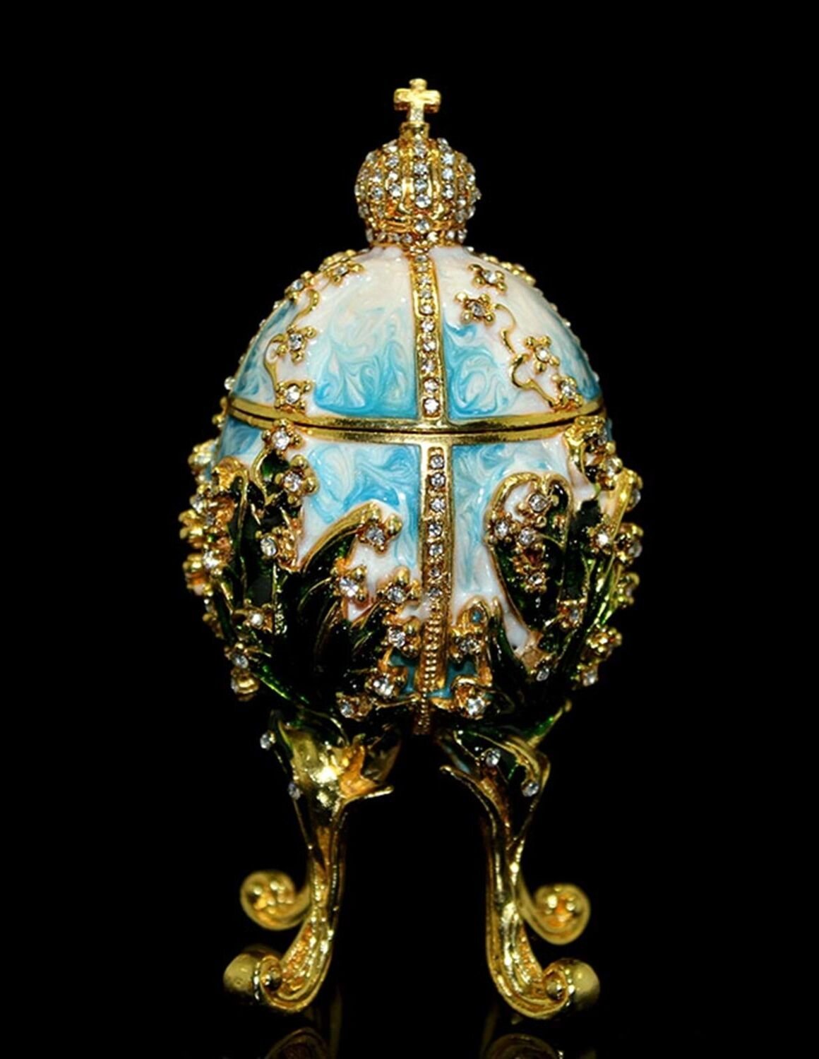 Dekoratif Swarovski Taşlı Yumurta (12 cm x 6 cm)