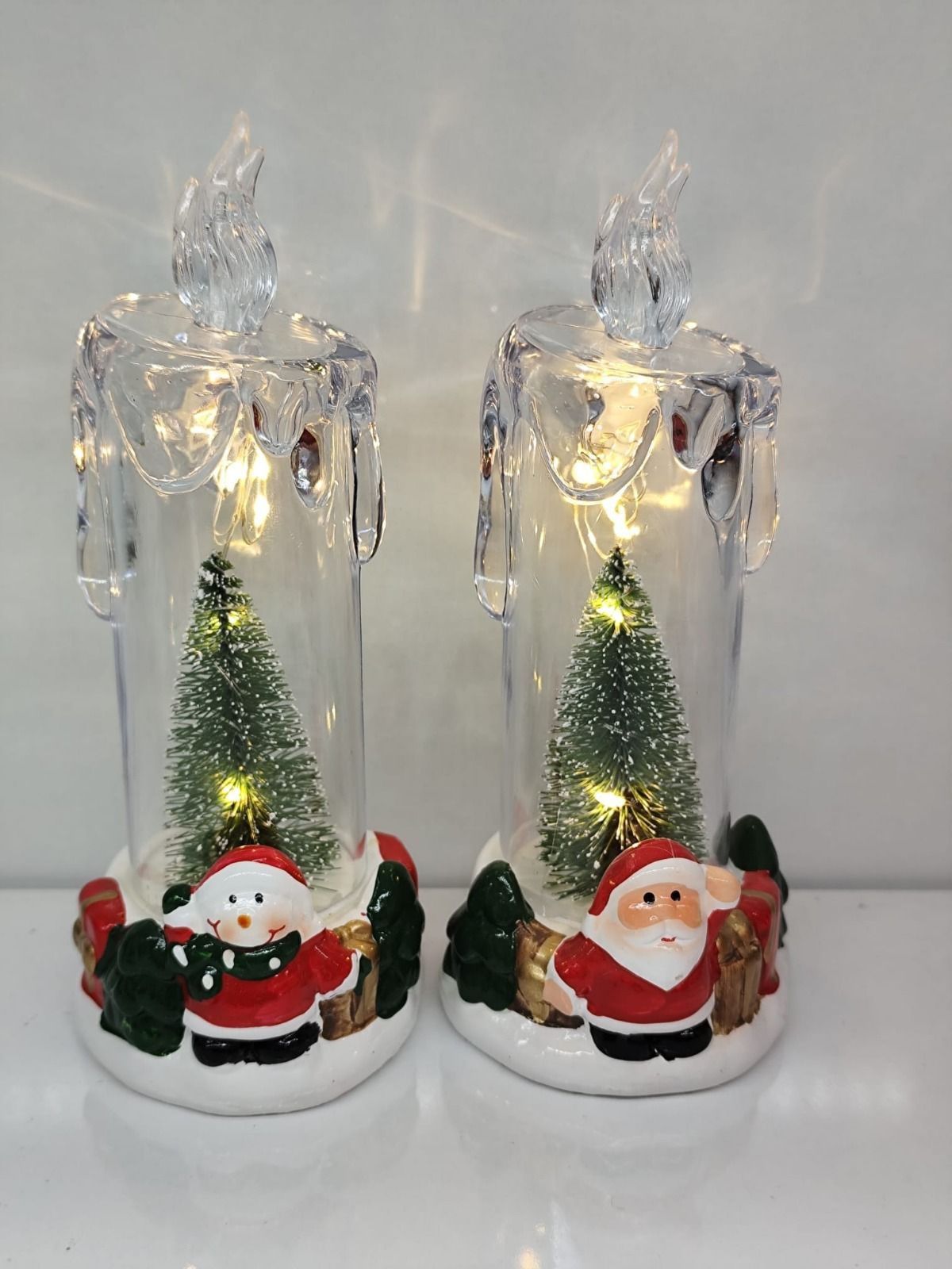Pilli Noel Baba Kardan Adam Tasarım Yılbaşı Temalı Mum