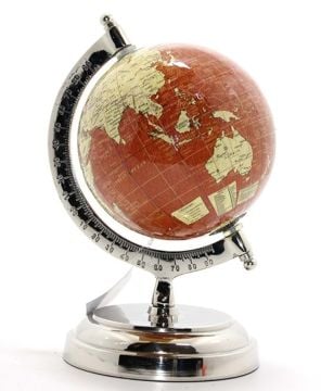 Dekoratif Kırmızı Dünya Küre (22cm)