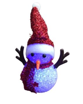 Yılbaşı Renk Değiştiren Işıklı Kardan Adam (15 cm)
