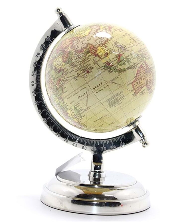Dekoratif Sarı Dünya Küre (22cm)