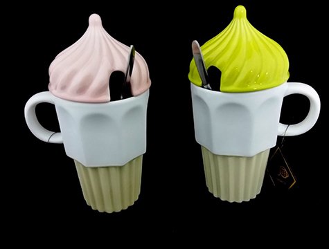 Kaşıklı Dondurma Kapaklı Kupa Bardak