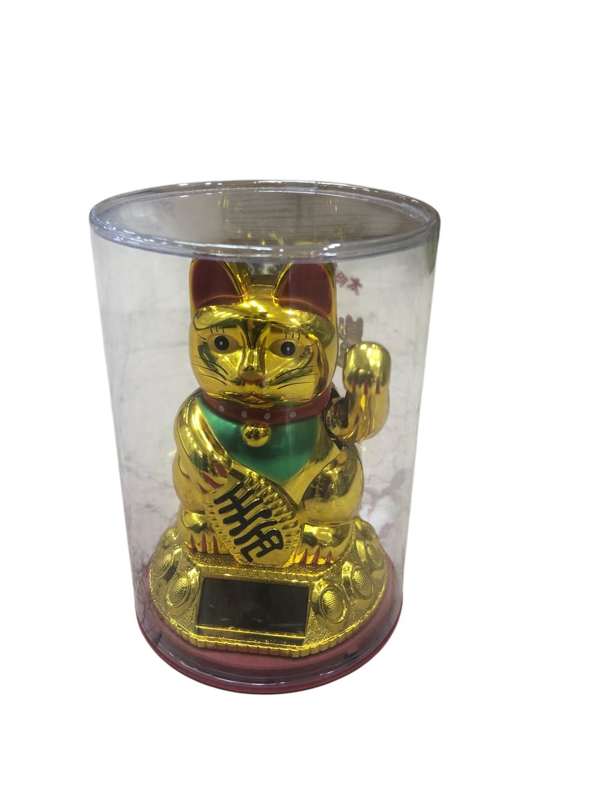 Güneş Enerjili El Sallayan Maneki Neko Şans Kedisi
