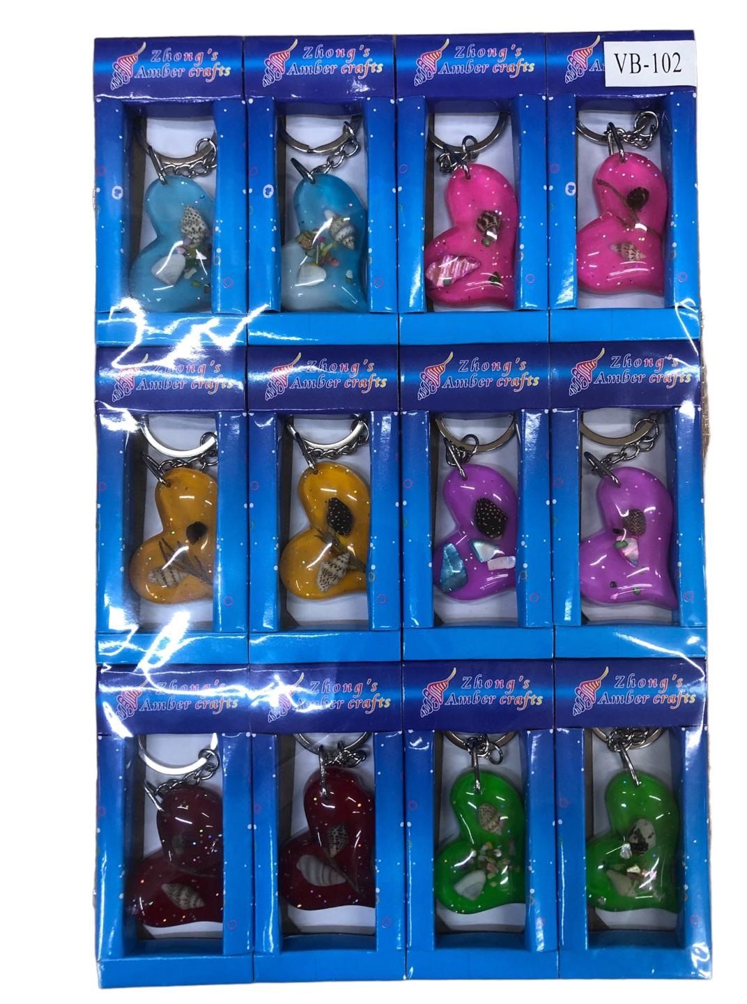 Renkli Kalp Anahtarlık Çanta Süsü (12 Adet)