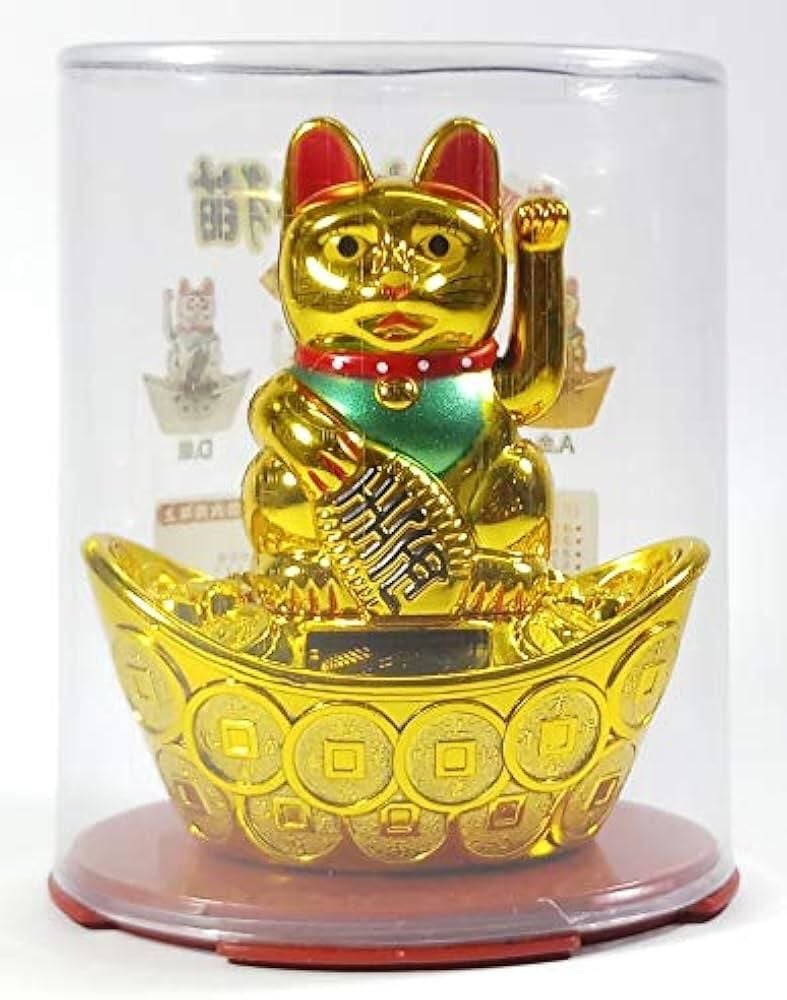 Maneki Neko Güneş Enerjili Pati Sallayan Şans Kedisi