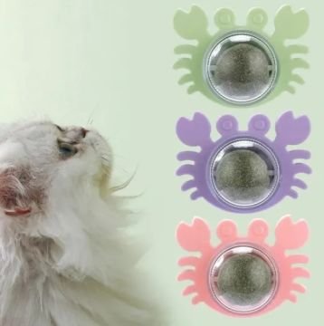 Yenilebilir Yengeç Tasarımlı Kedi Otu Oyun Topu