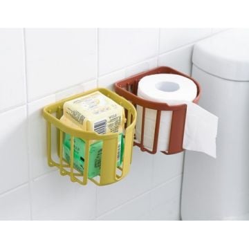 Beyaz Çok Amaçlı Yapışkanlı Banyo Organizeri