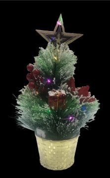 Dekoratif Işıklı Yıldızlı Yılbaşı Çiçeği (30 cm)