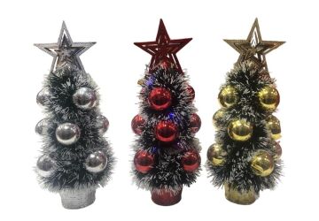 Dekoratif Işıklı Yıldızlı Toplu Mini Yılbaşı Çam Ağacı (30 cm)