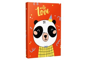 Panda With Love Tasarımlı Çizgili Not Defteri