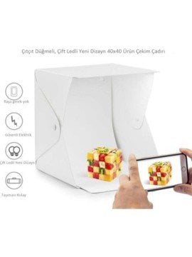 Mini Stüdyo Led Işıklı Ürün Fotoğraf Çekim Çadırı (40cm)