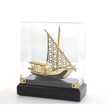 Dekoratif Pirinç Gemi Biblosu (16cm x 14cm)