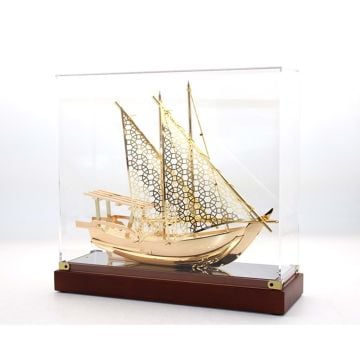 Dekoratif Pirinç Gemi Biblosu (29cm x 26cm)