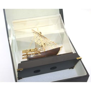 Dekoratif Pirinç Gemi Biblosu (23cm x 21cm)